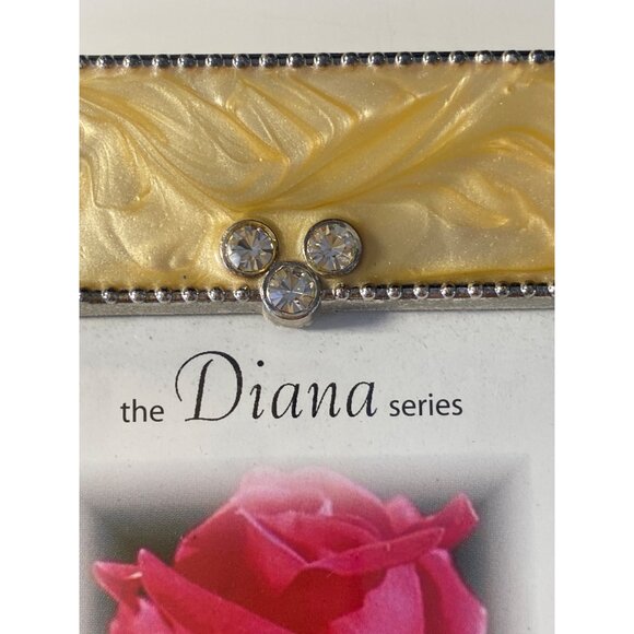 Diana Series Picture Frame Gold Silver Rhinestone 4 x 6In Wall Hang Stand - Picture 7 of 16